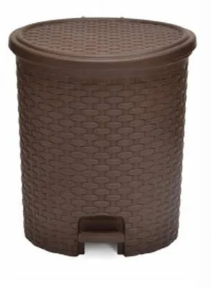 Nilkamal Dustbin for Home, Kitchen, Restaurant Rattan Design with Paddle- 12 Ltr