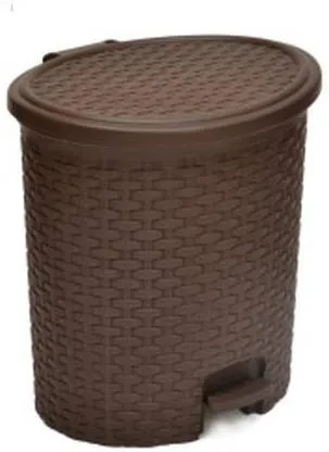 Nilkamal Dustbin for Home, Kitchen, Restaurant Rattan Design with Paddle- 12 Ltr