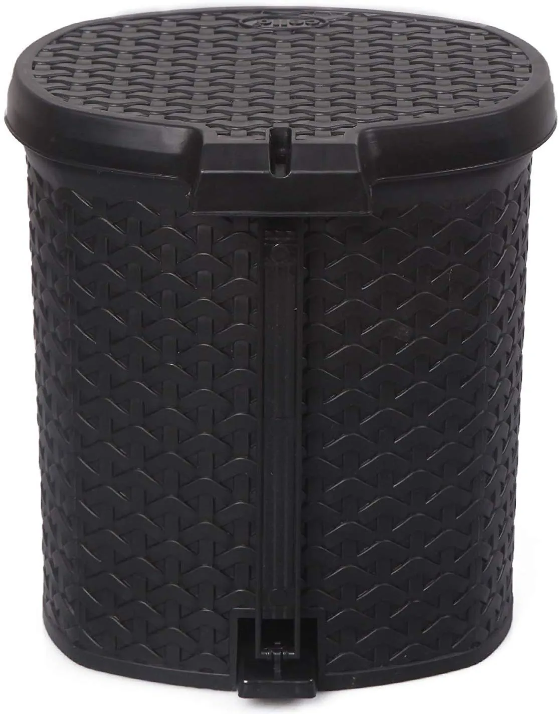 Nilkamal Dustbin for Home, Kitchen, Restaurant Rattan Design with Paddle- 12 Ltr