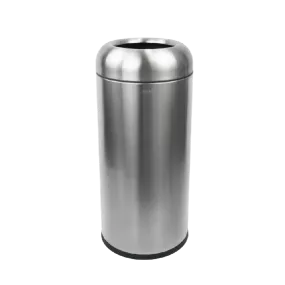 OTP1 Dustbin | 65L | Silver, Black | Lobby Bin | Open Top Bin | Lobby Bin | Waste Bin | Outdoor Bin