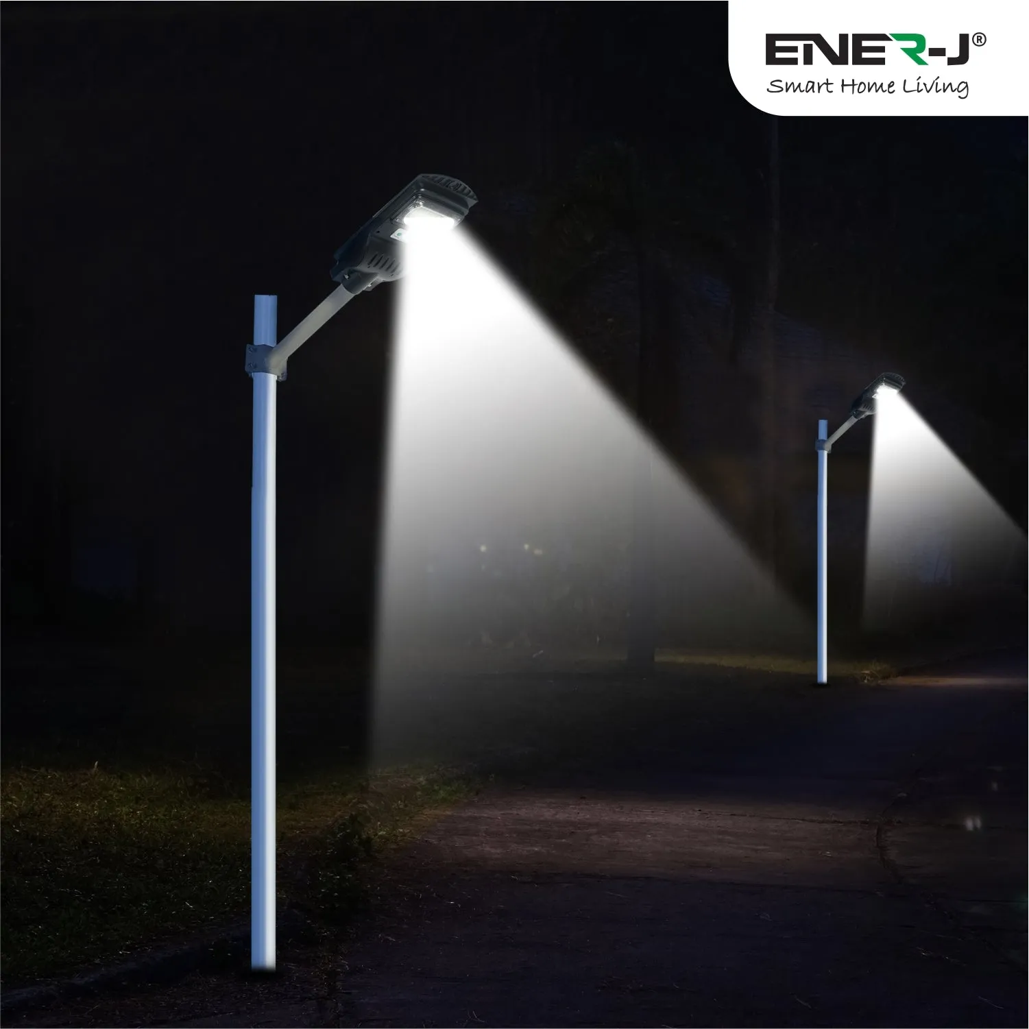 Pack of 2 8W Solar Street Light Outdoor with Photocell Sensor & Remote Control, IP65 Waterproof, 420 Lumens, Security Flood Light