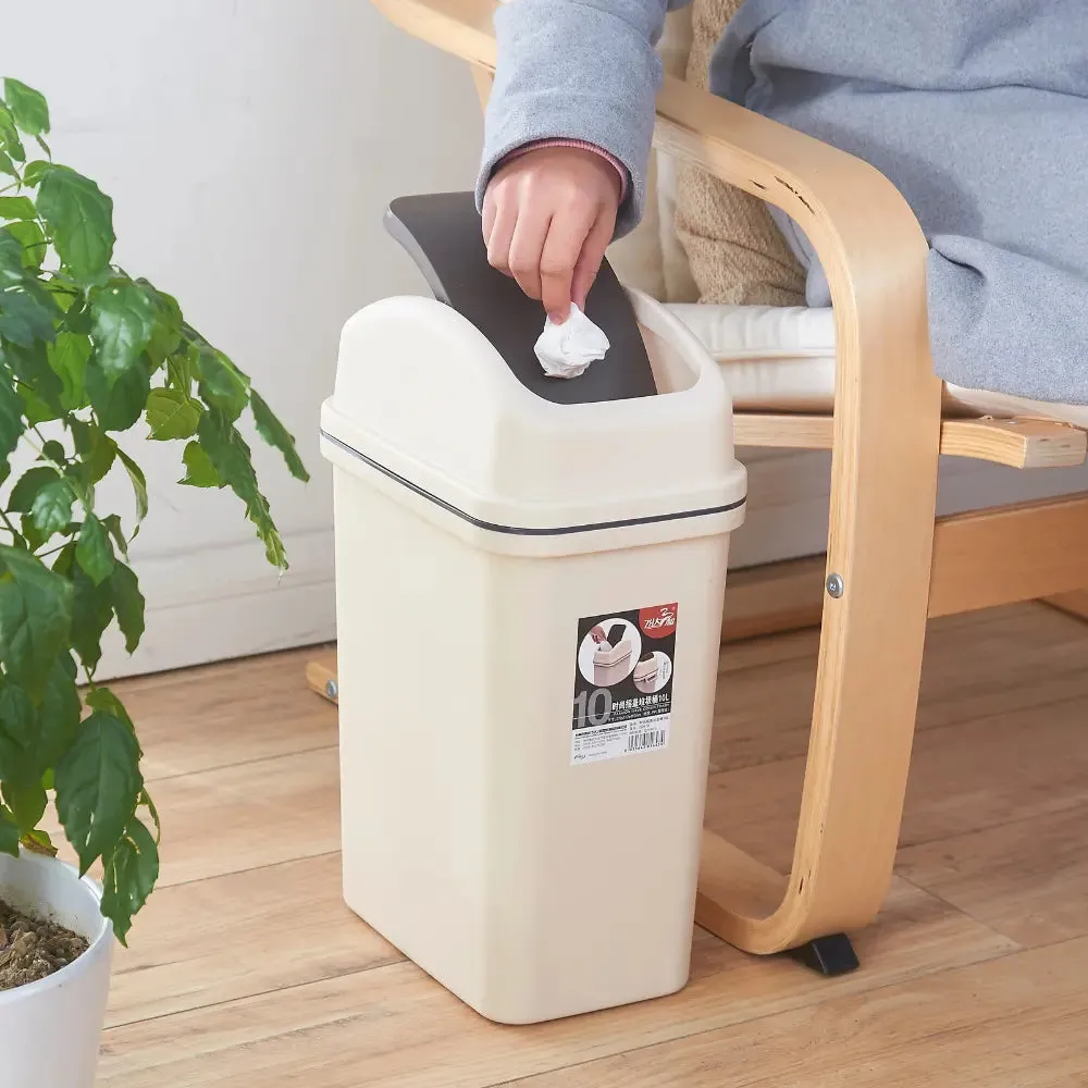 Plastic Swing Top Dustbin | G2610 | 10L | Swing Top Waste Bin | Trash Bin | Plastic Bin
