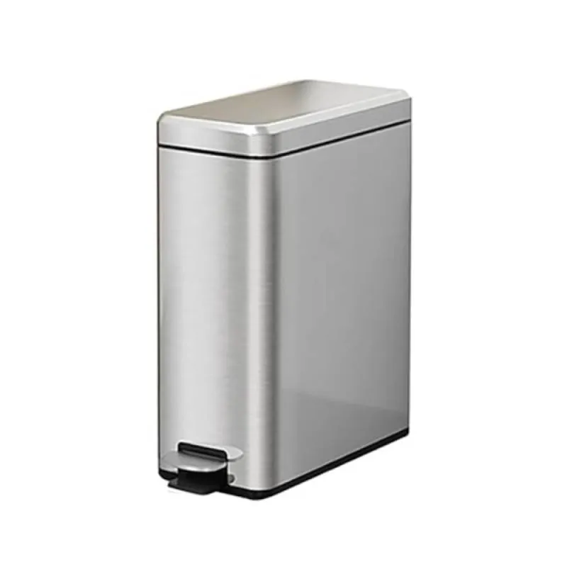 R&R Stainless Steel Soft Closing Waterproof Dustbin with Foot Pedal, 10L