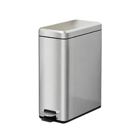 R&R Stainless Steel Soft Closing Waterproof Dustbin with Foot Pedal, 10L