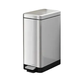 R&R Stainless Steel Soft Closing Waterproof Dustbin with Foot Pedal, 15L