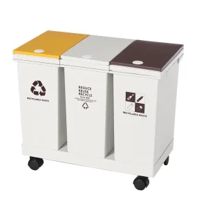 Recycle Kitchen Trash Can 20L x 3 Sorting Waste Bin with Lid Total 16 Gallon, 60L