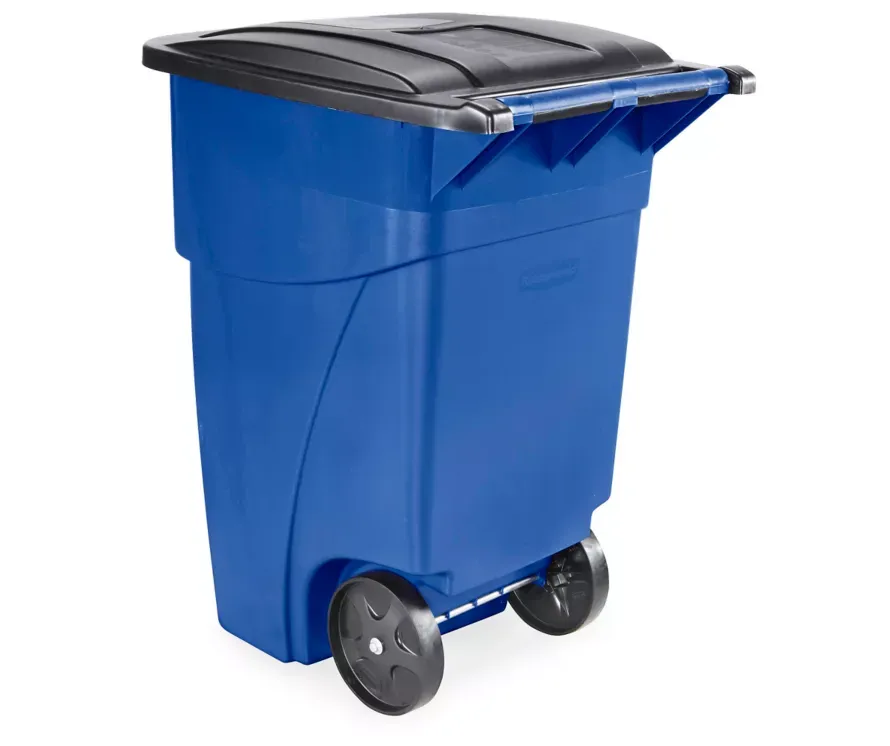 Recycling Container with Wheels - 50 Gallon, Blue