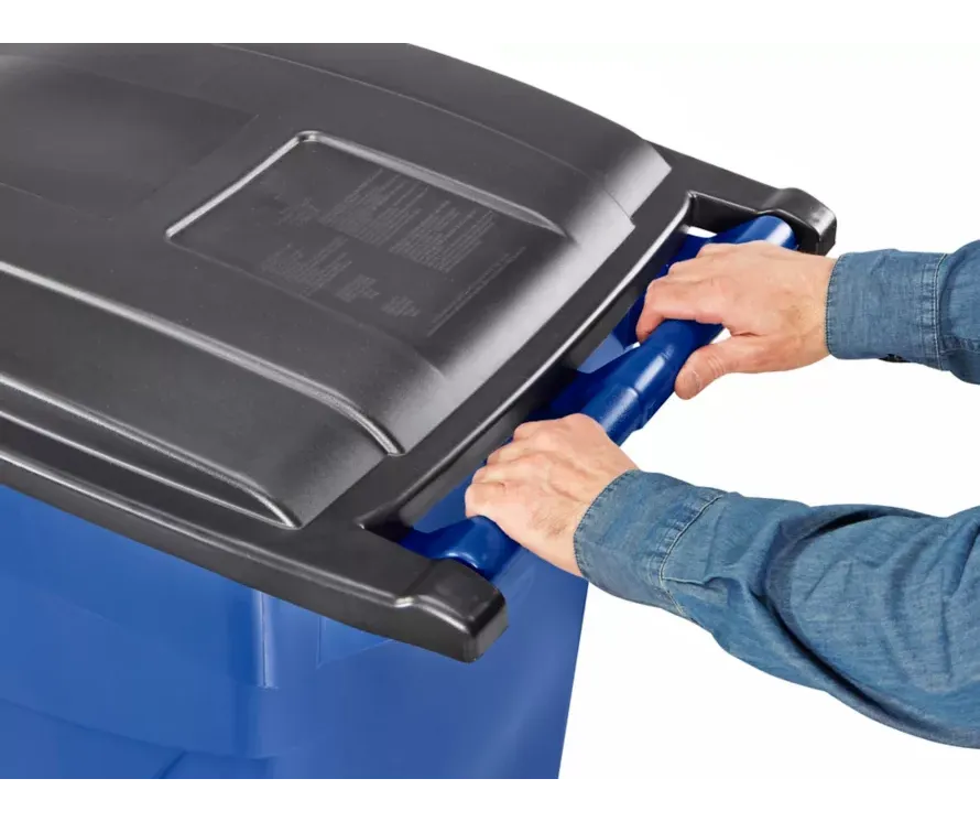 Recycling Container with Wheels - 50 Gallon, Blue