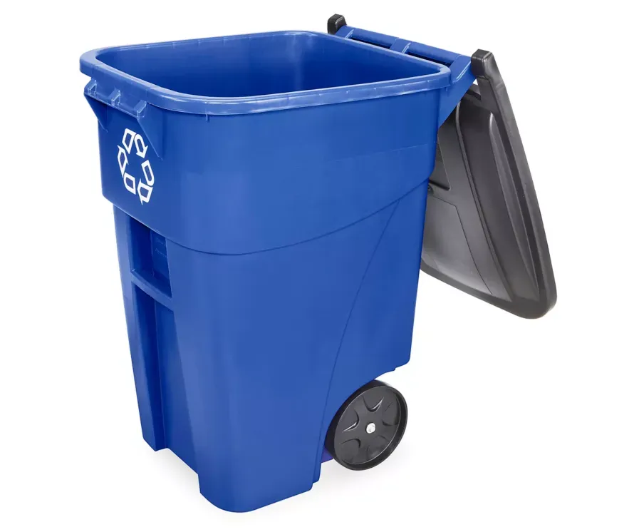 Recycling Container with Wheels - 50 Gallon, Blue