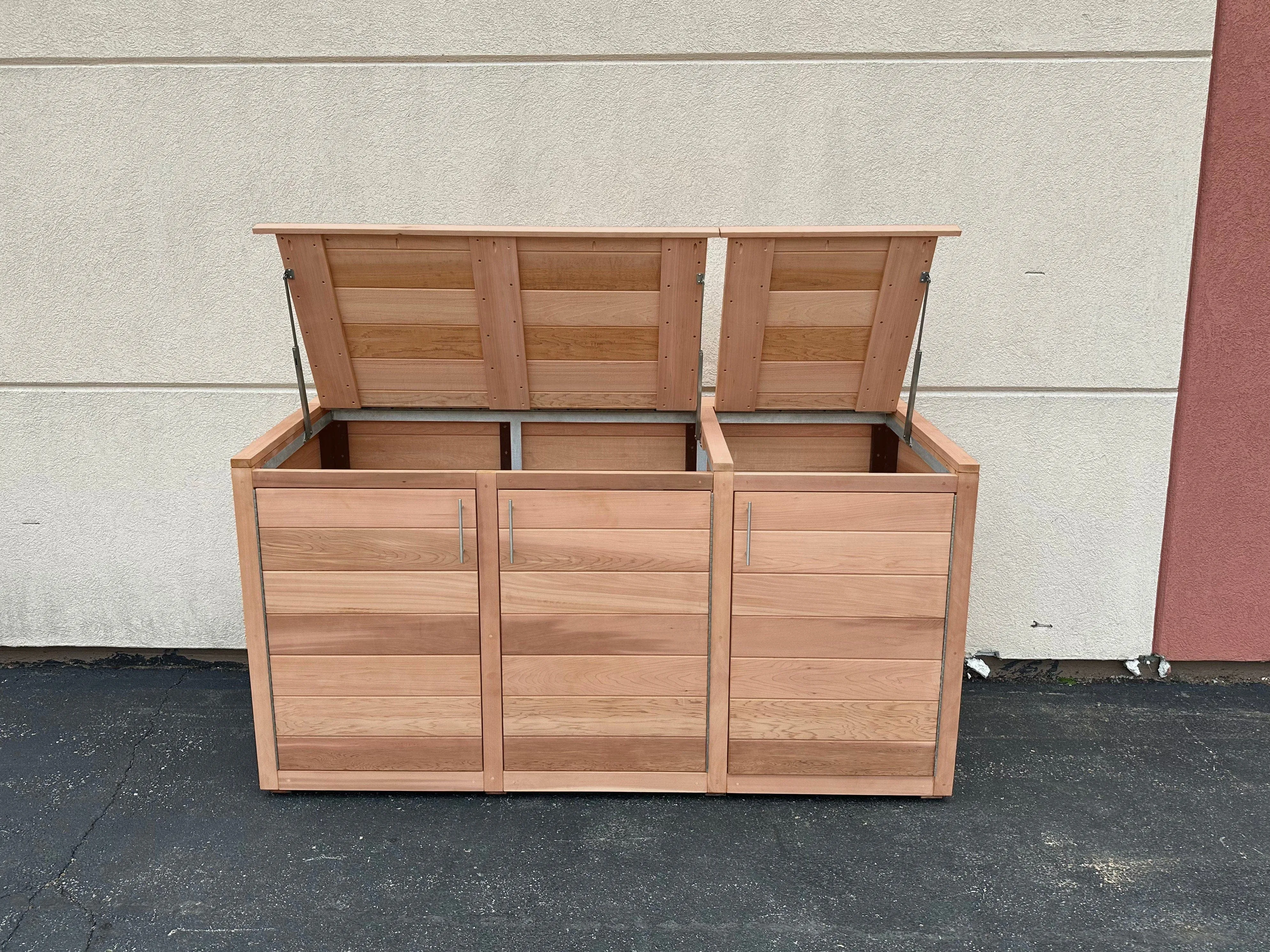 Red Grandis Trash Enclosure