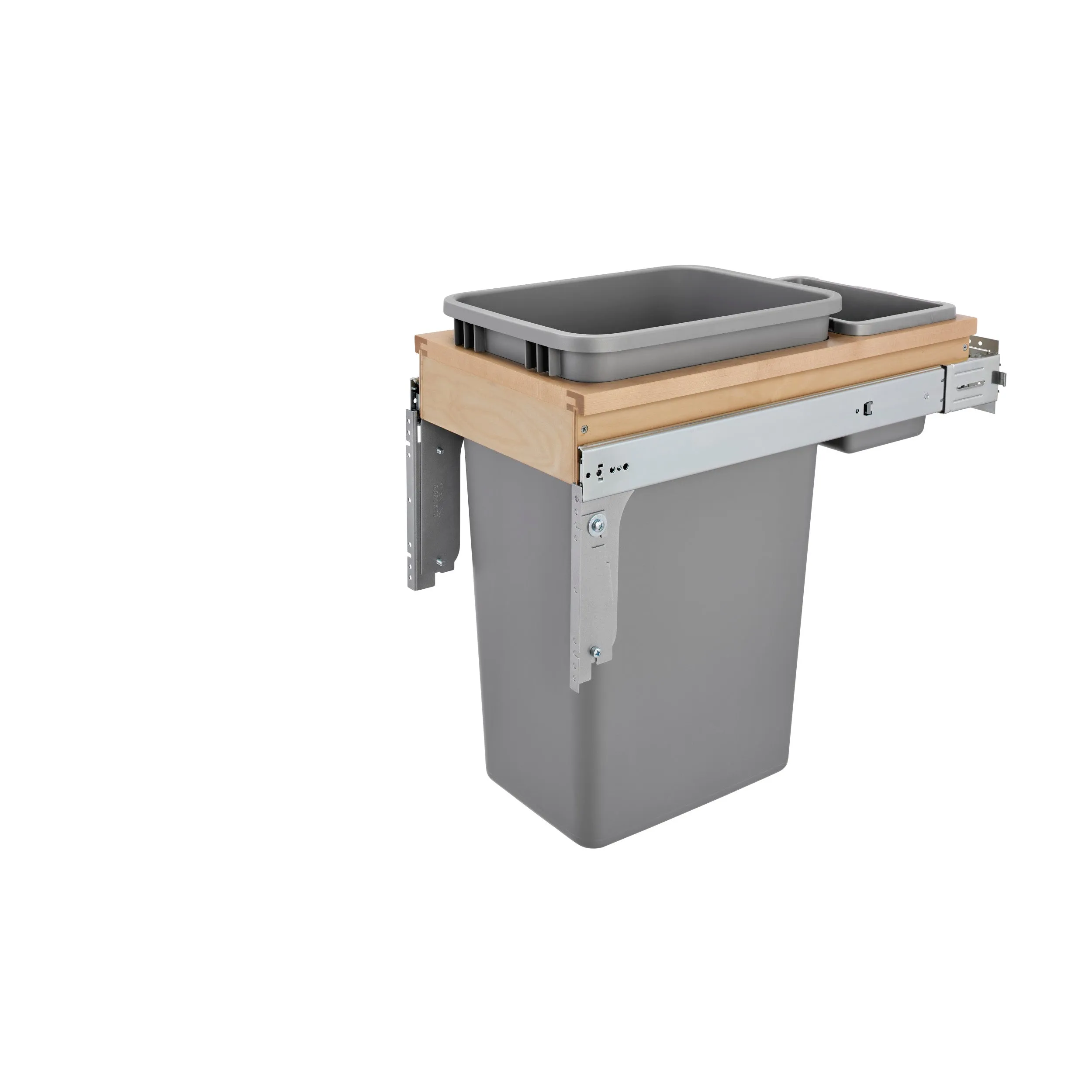 Rev-A-Shelf / 4WCTM-1550BBSCDM-1 / Wood Top Mount Pullout Trash/Waste Container w/ Soft-Close
