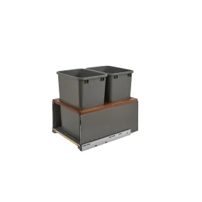 Rev-A-Shelf / 5LB-1835OGWN-213 / Legrabox Pullout Double Waste/Trash Container w/ Soft-Close