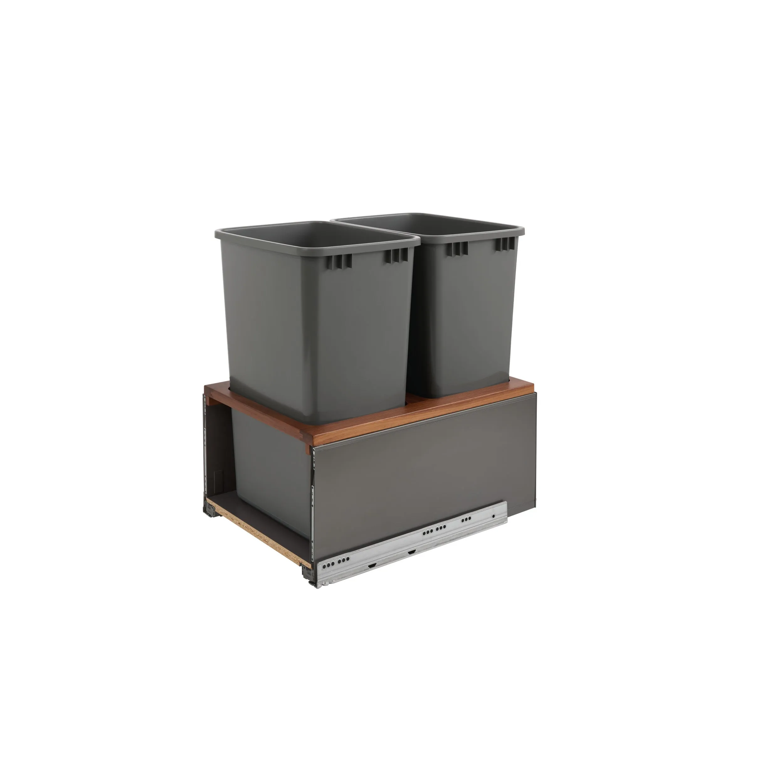 Rev-A-Shelf / 5LB-1850OGWN-213 / Legrabox Pullout Double Waste/Trash Container for Full-Height Cabinets w/ Soft-Close
