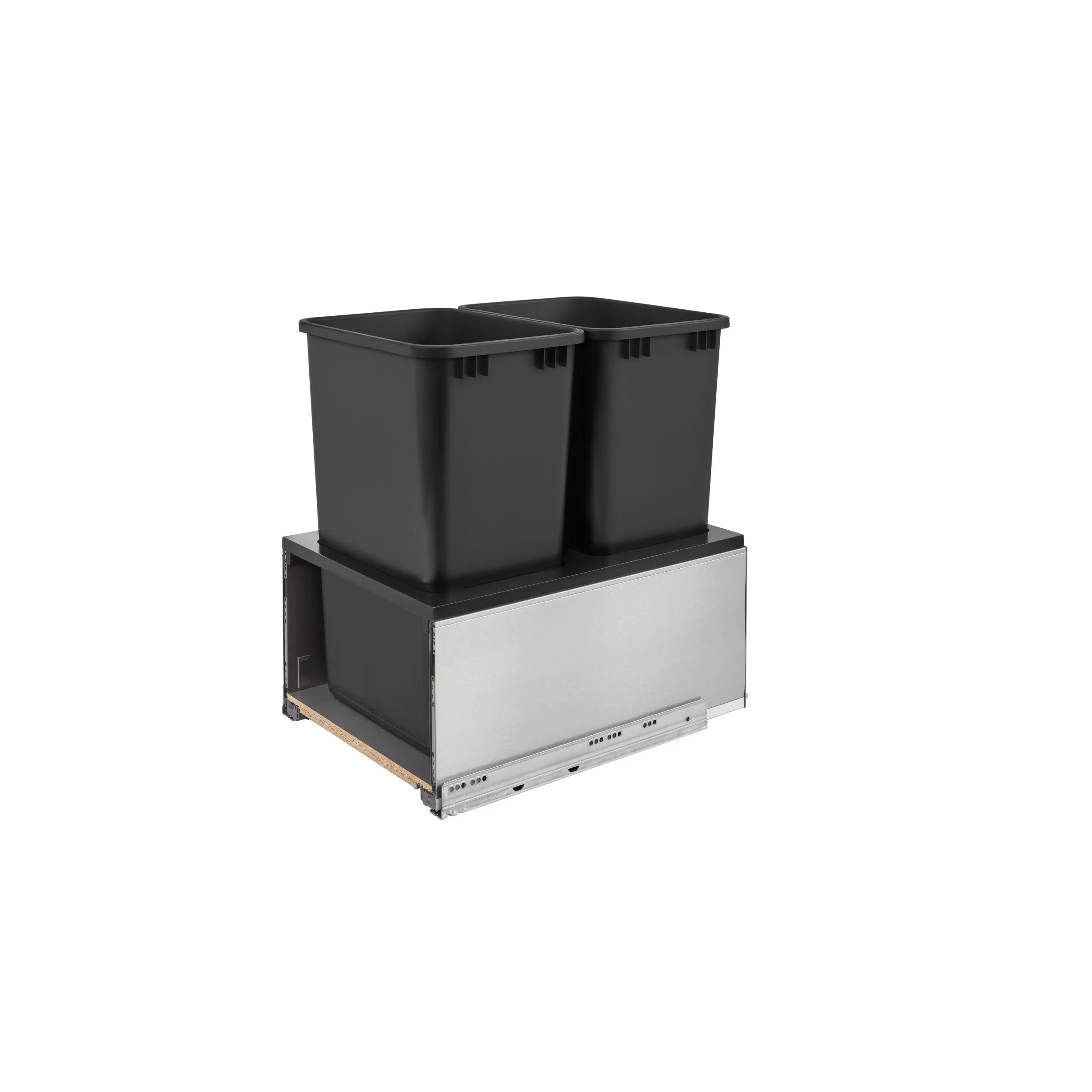 Rev-A-Shelf / 5LB-1850SSBL-218 / Legrabox Pullout Double Waste/Trash Container for Full-Height Cabinets w/ Soft-Close