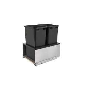 Rev-A-Shelf / 5LB-1850SSBL-218 / Legrabox Pullout Double Waste/Trash Container for Full-Height Cabinets w/ Soft-Close