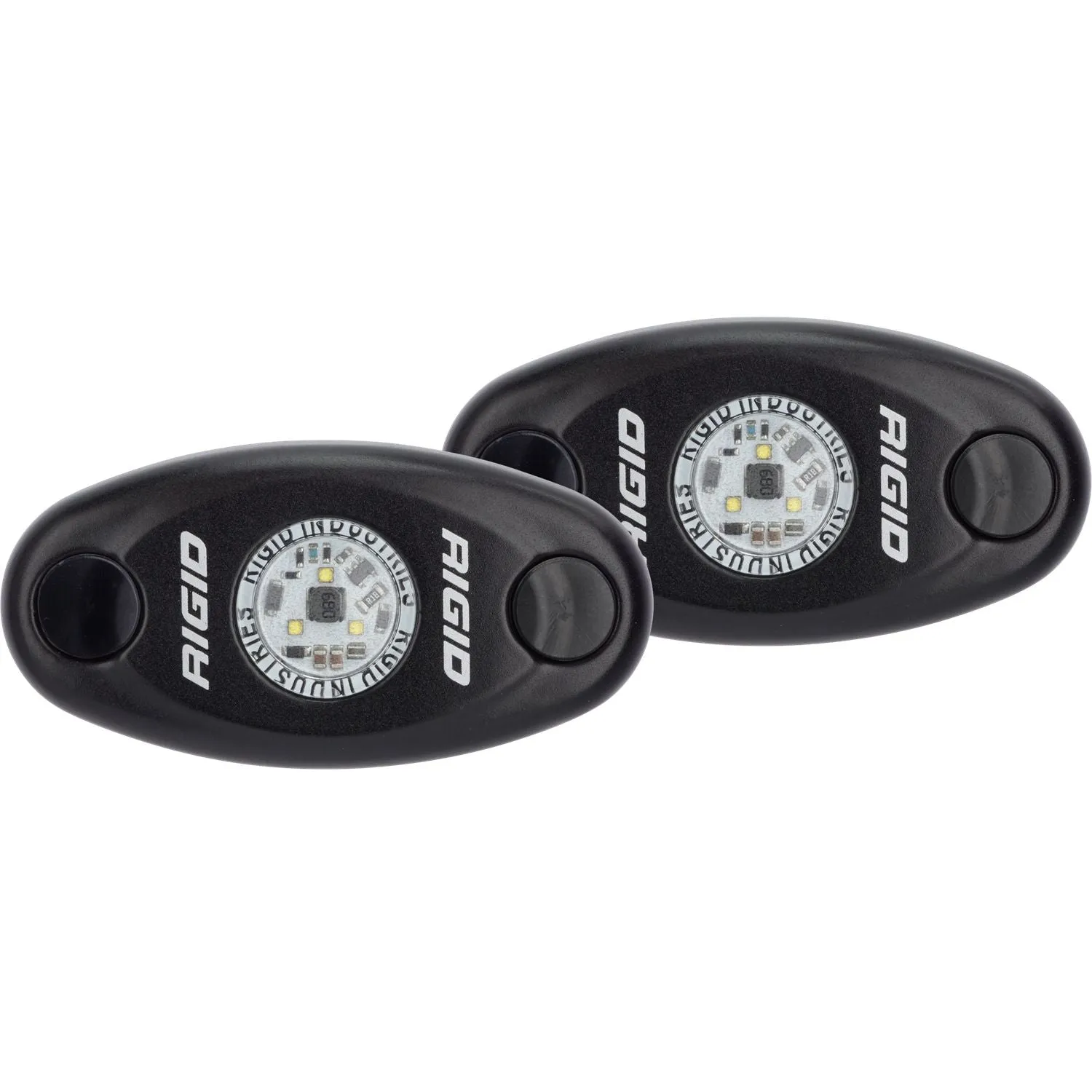 RIGID A-Series LED Light Low Power Red Black Housing Pair