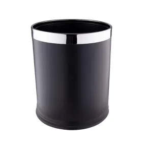 Roomwell UK 13qt Double Liner Leather Coated Trash Can, Fire Resistant Liner, Anti Scuff Base