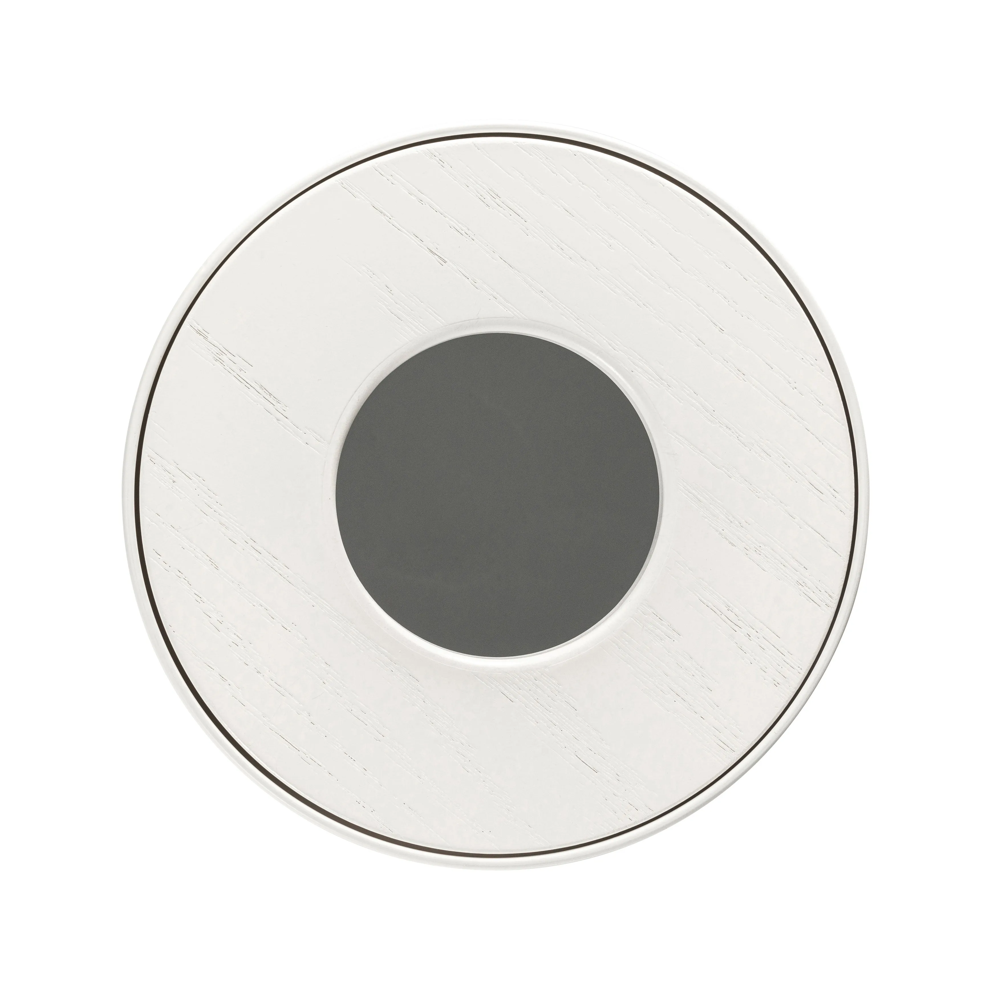 Round Bin with Oak Lid - White