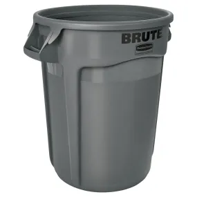 Rubbermaid® Brute® 32 Gallon Gray Round Vented Trash Can