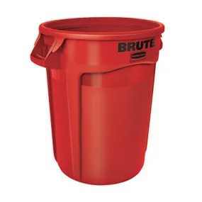 Rubbermaid Brute 32 Gallon Round Trash Can, Red