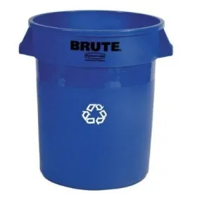 RUBBERMAID BRUTE ROUND RECYCLING TRASH CAN - BLUE