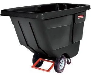 Rubbermaid® Rotomolded 1 Cubic Yard (850 lb Capacity) Utility Duty Tilt Truck Cart - Black