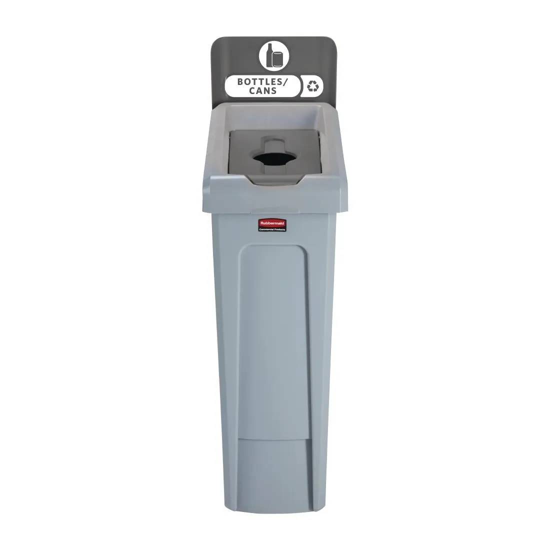 Rubbermaid Slim Jim Bottles and Cans Recycling Station Dark Grey 87Ltr