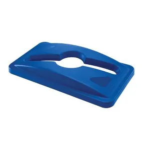 RUBBERMAID SLIM JIM RECTANGULAR LID FOR SLIM RECYCLING BIN - BLUE