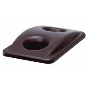 Rubbermaid Slim Jim Rectangular Recycling Container Bottle / Can Lid, Brown