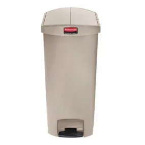 RUBBERMAID SLIM JIM RESIN FRONT STEP ON RECTANGULAR TRASH CAN - BEIGE 68L