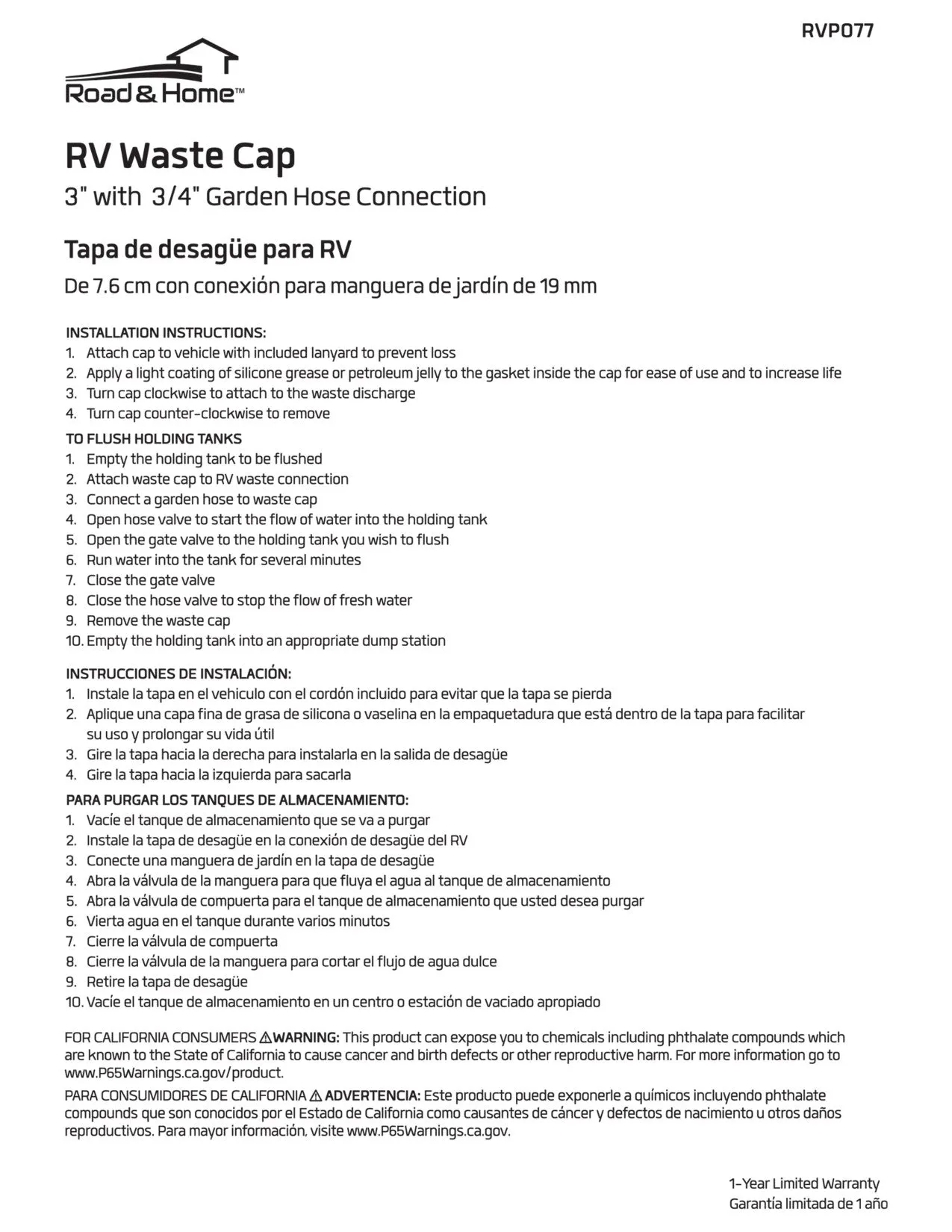 RV Waste Cap