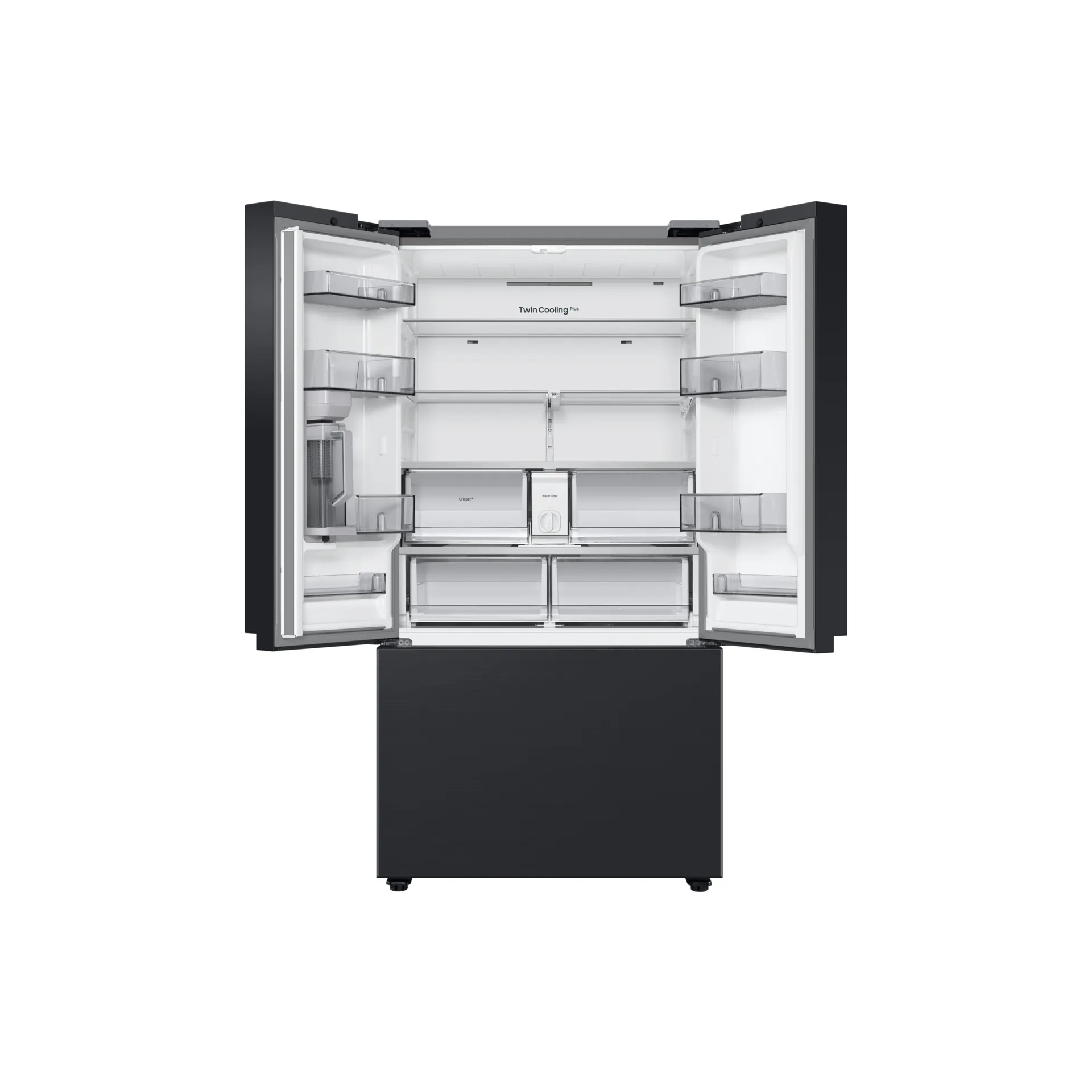Samsung Bespoke 674L Freestanding French Style Fridge Freezer - Black | RF24BB620EB1EU