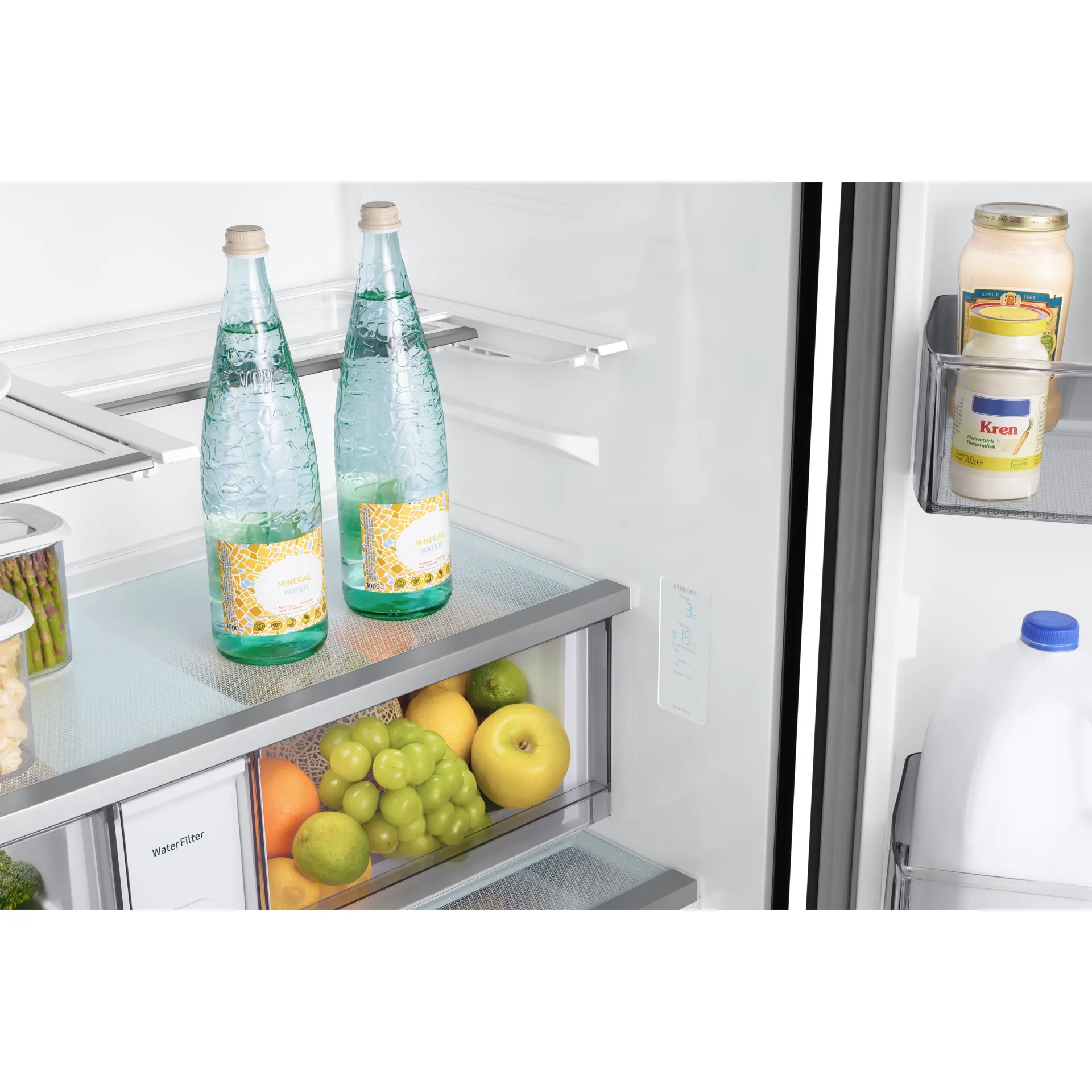 Samsung Bespoke 674L Freestanding French Style Fridge Freezer - Black | RF24BB620EB1EU