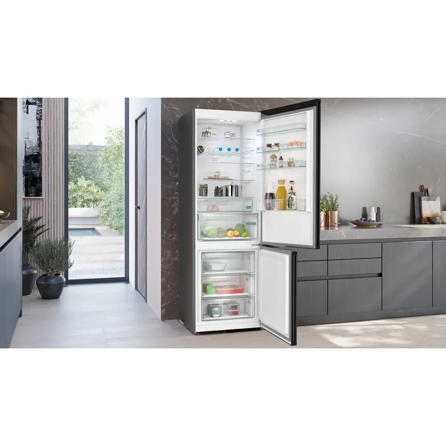 Siemens IQ300 440L No Frost Freestanding Fridge Freezer - Black Stainless Steel | KG49NXXDF