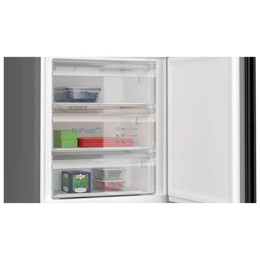 Siemens IQ300 440L No Frost Freestanding Fridge Freezer - Black Stainless Steel | KG49NXXDF
