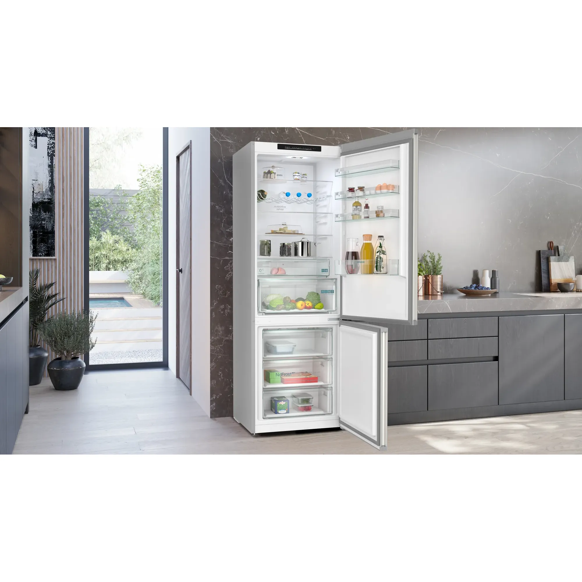 Siemens IQ300 440L No Frost Freestanding Fridge Freezer - Inox | KG49N2IDF