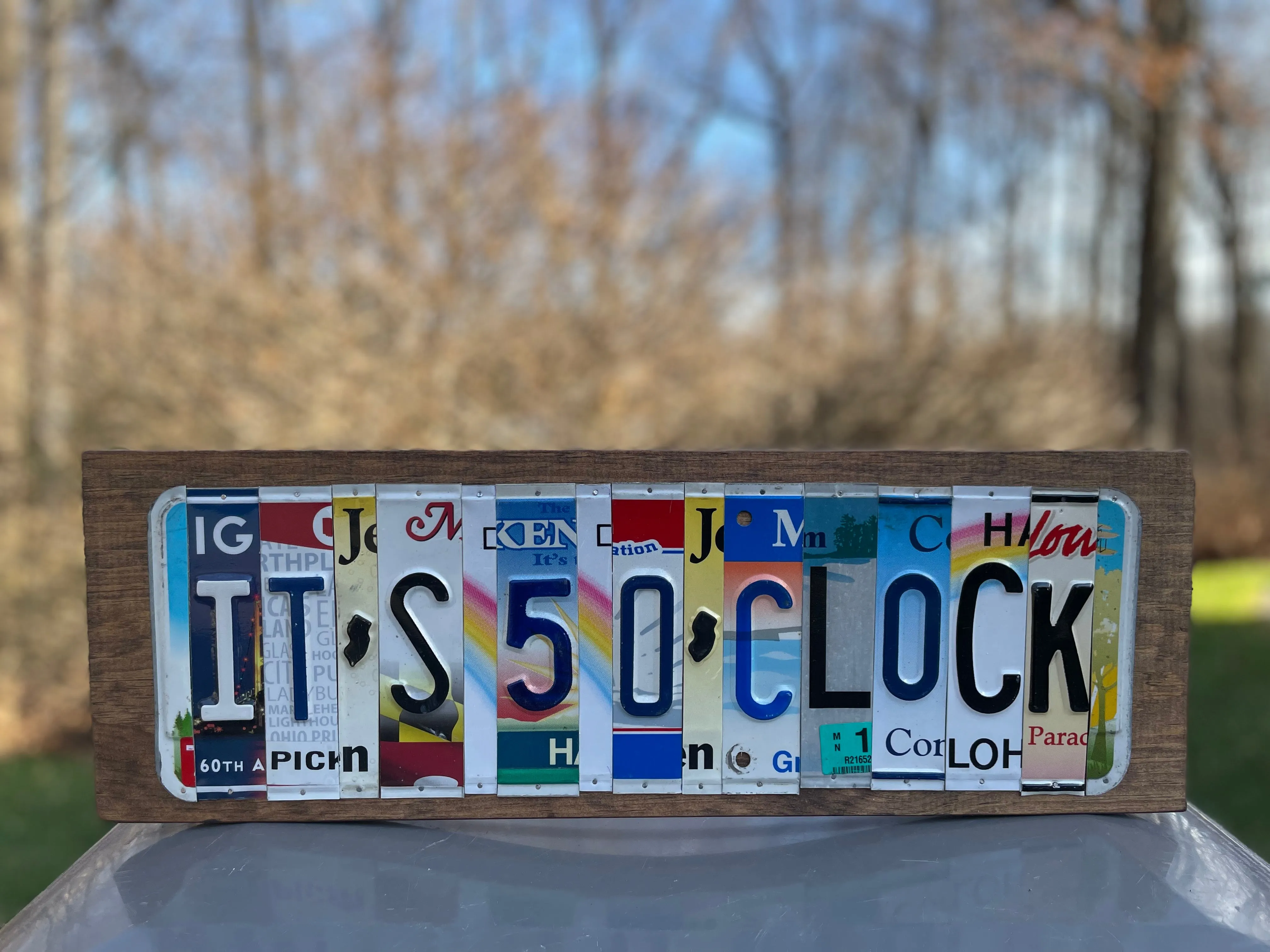 Signs made from License Plates