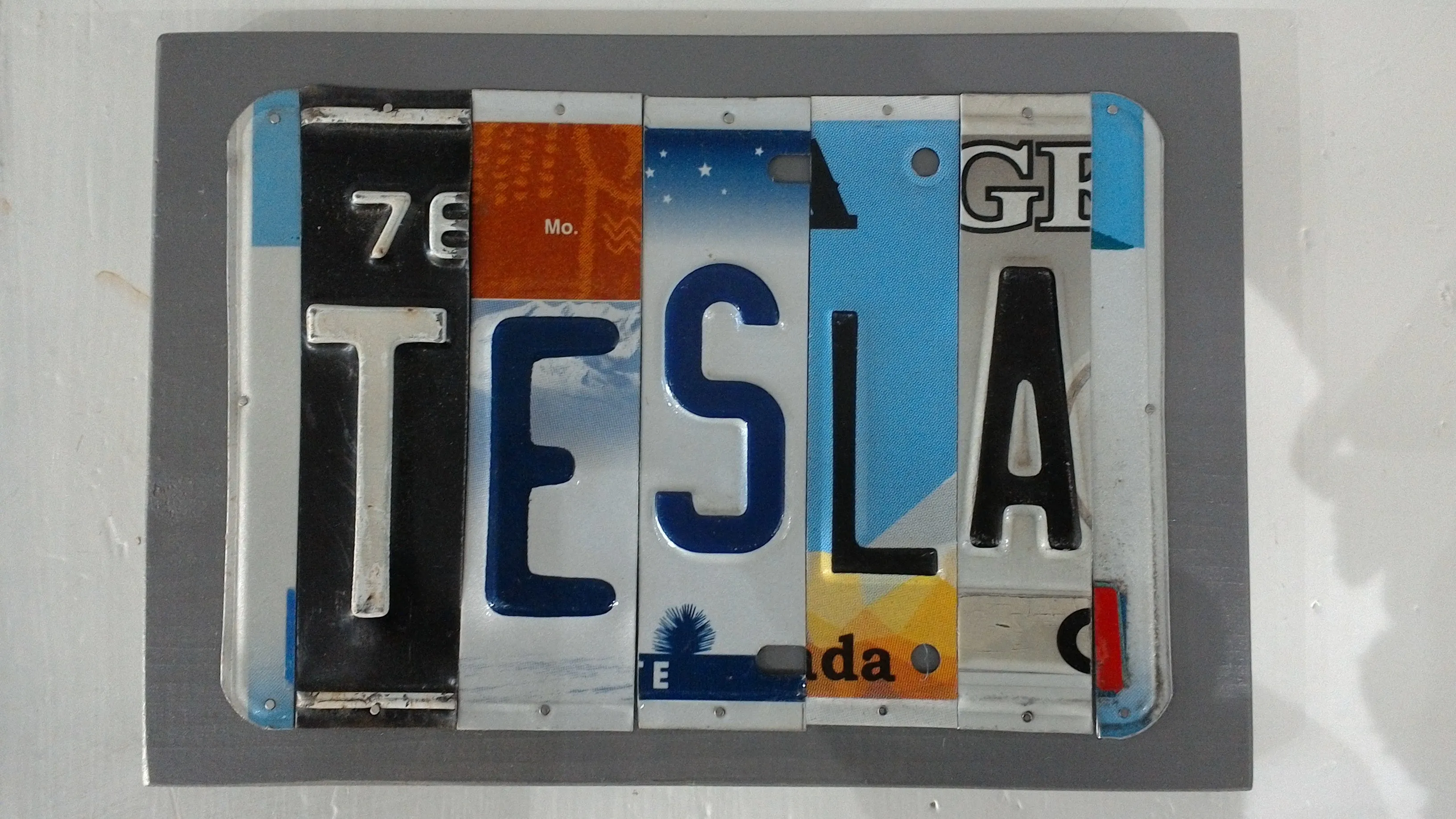 Signs made from License Plates