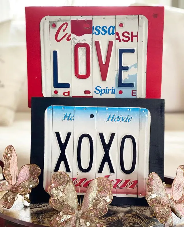 Signs made from License Plates