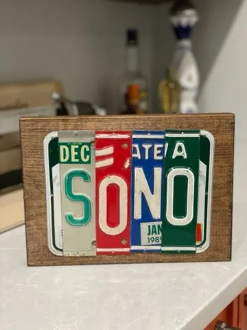Signs made from License Plates