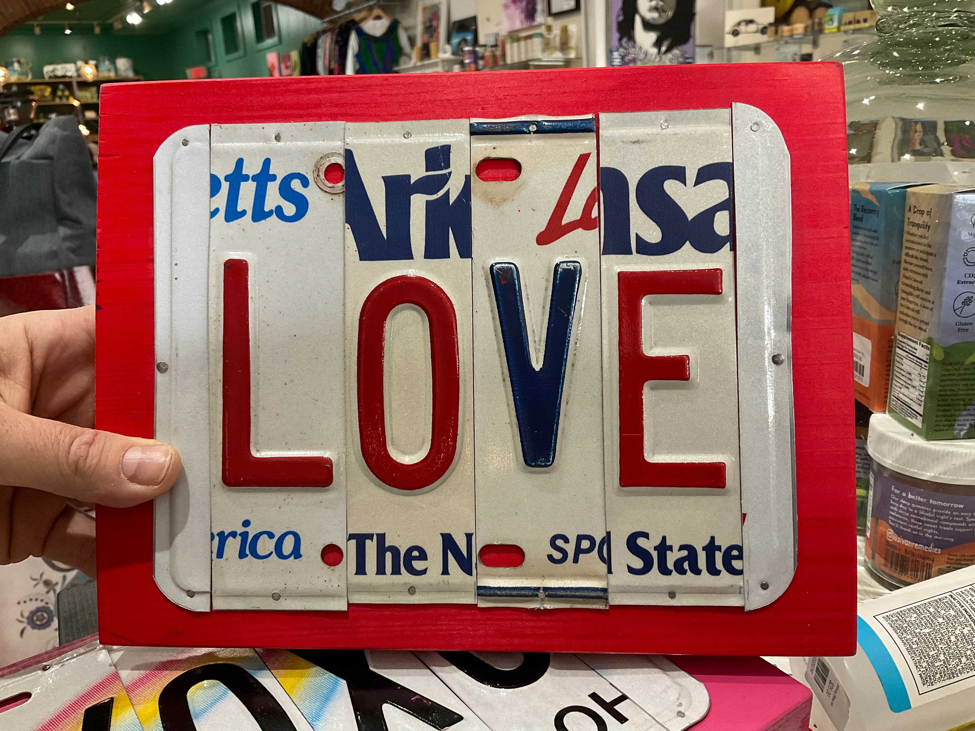 Signs made from License Plates