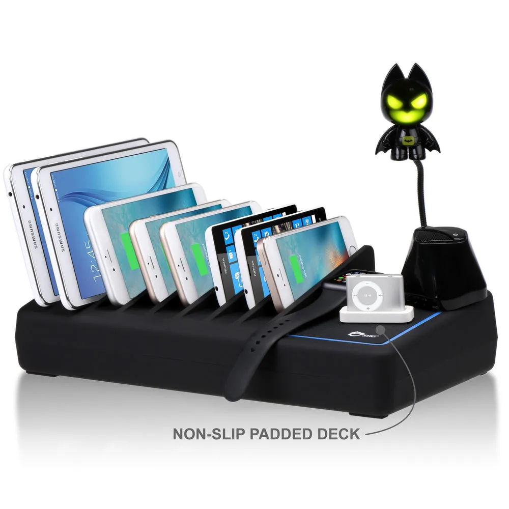 Siig Inc. AC-PW1314-S1 10-Port USB Charging Station with Ambient Light Deck