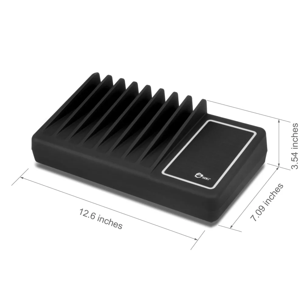 Siig Inc. AC-PW1314-S1 10-Port USB Charging Station with Ambient Light Deck