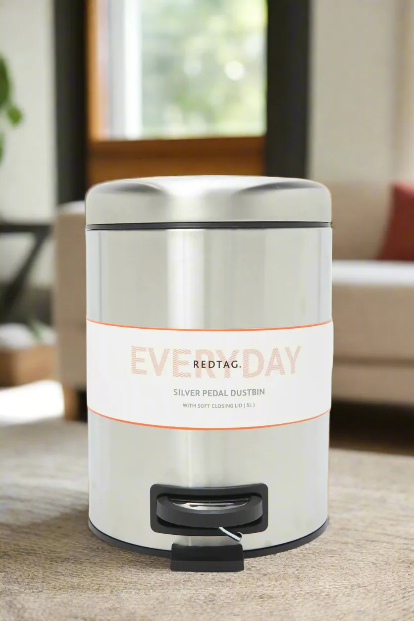 Silver Plain Pedal Bin (5Lt.)