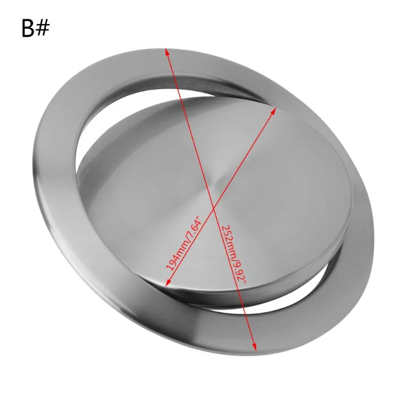 Stainless Steel Flush Recessed Built-in Balance Swing Flap Lid Cover Trash Bin Garbage Can Kitchen Counter Top