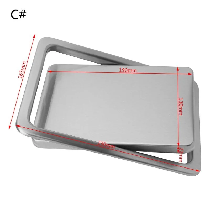 Stainless Steel Flush Recessed Built-in Balance Swing Flap Lid Cover Trash Bin Garbage Can Kitchen Counter Top