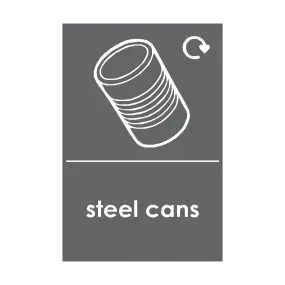 Steel Cans Waste Recycling Signs