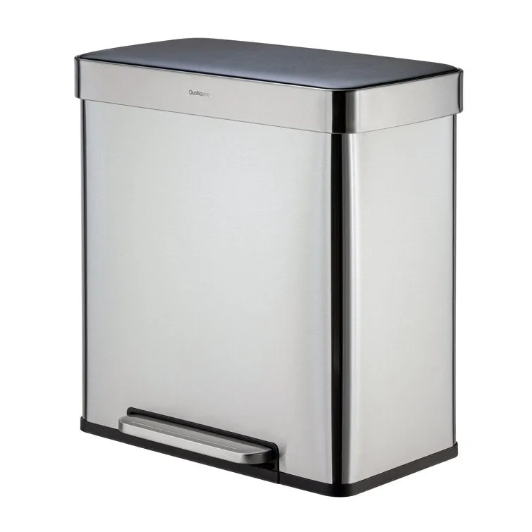 Steel Step On Multi-Compartments Trash & Recycling Bin - 16 Gallons