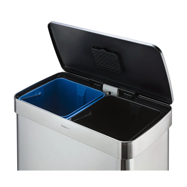 Steel Step On Multi-Compartments Trash & Recycling Bin - 16 Gallons