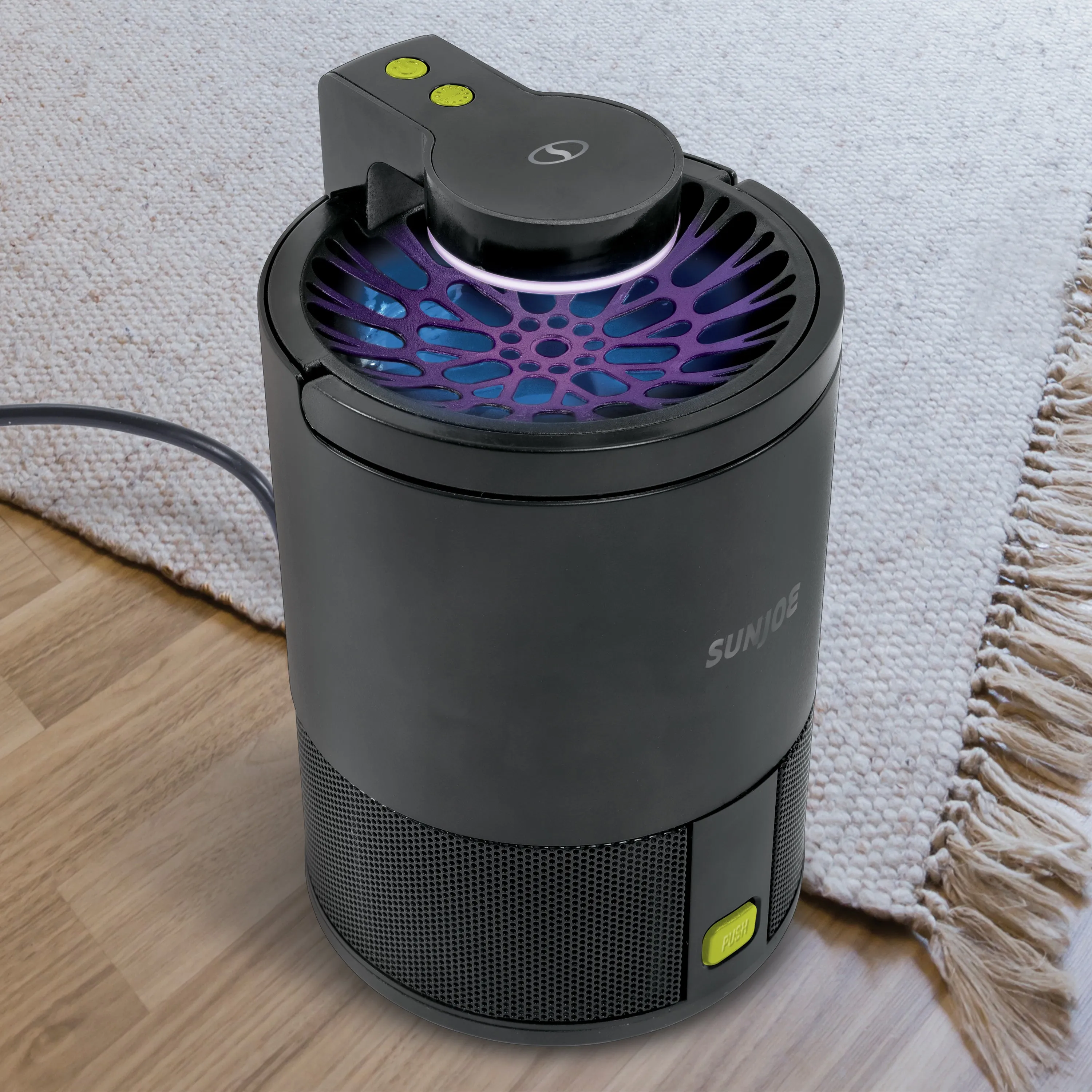Sun Joe SJ-BZ15W-BLK UV Indoor Insect Trap | Non-Toxic UV Light | 10 Sticky Traps Included (Black)